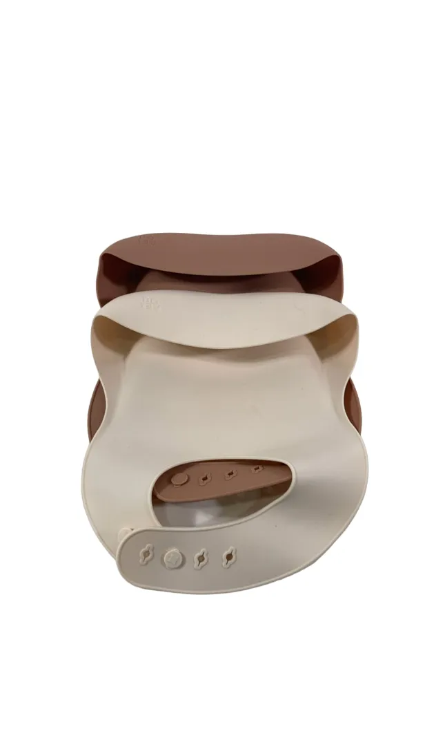AEIOU Bib 2-Pack, Clay/Oat Milk