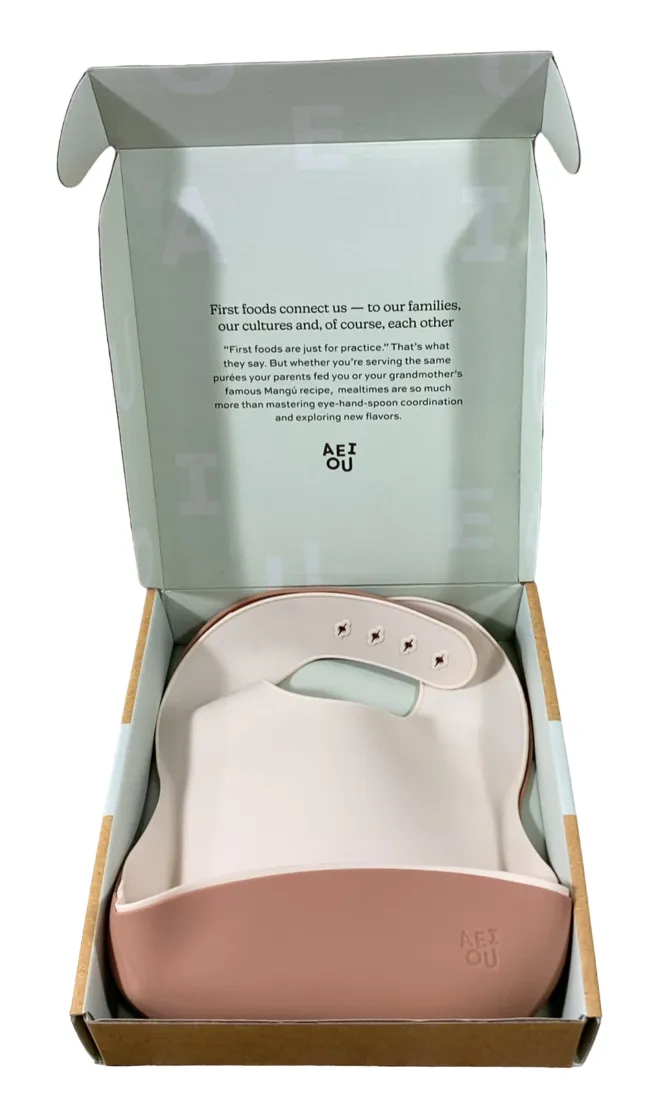 AEIOU Bib 2-Pack, Clay/Oat Milk