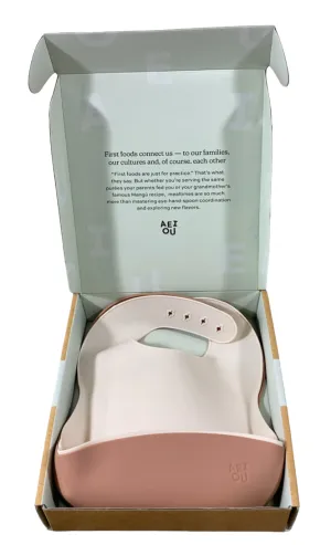 AEIOU Bib 2-Pack, Clay/Oat Milk