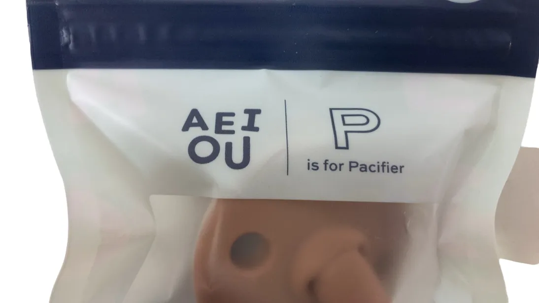 AEIOU Silicone Pacifier, 1 pack, Clay