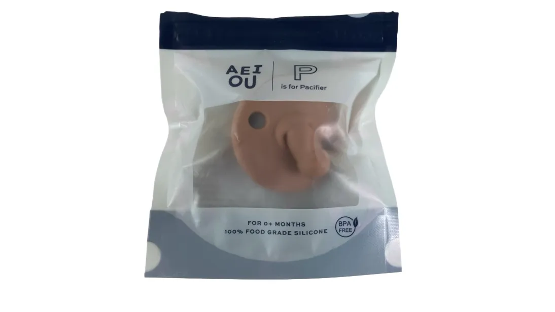 AEIOU Silicone Pacifier, 1 pack, Clay