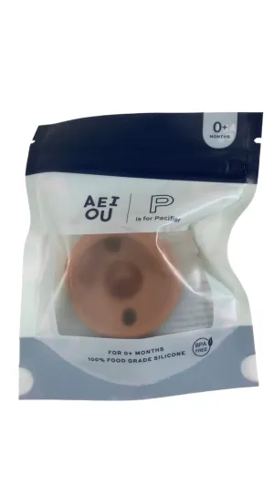 AEIOU Silicone Pacifier, 1 Pack, Clay