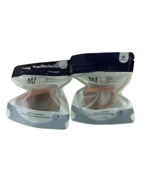 AEIOU Silicone Pacifier, 2 Pack, Clay/Clay