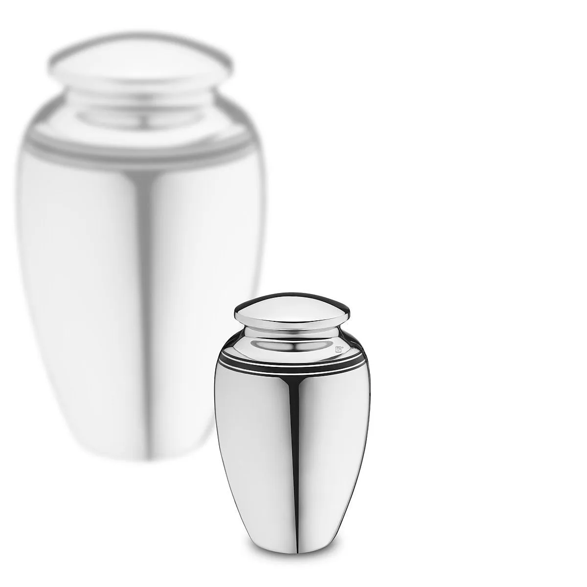 Art Deco Brass Cremation Urn in Silver Finish