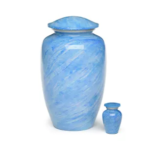 Artisan Blue Metal Cremation Urn