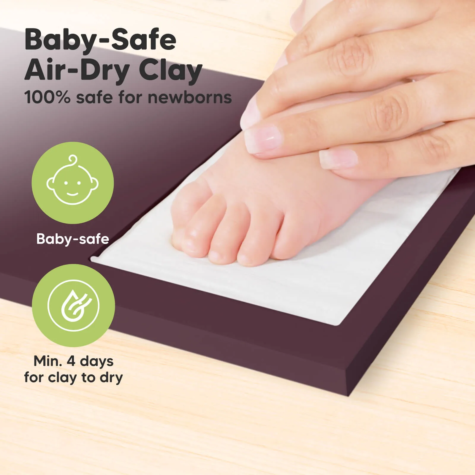 Baby Handprint & Footprint Keepsake Duo Frame (Auburn)