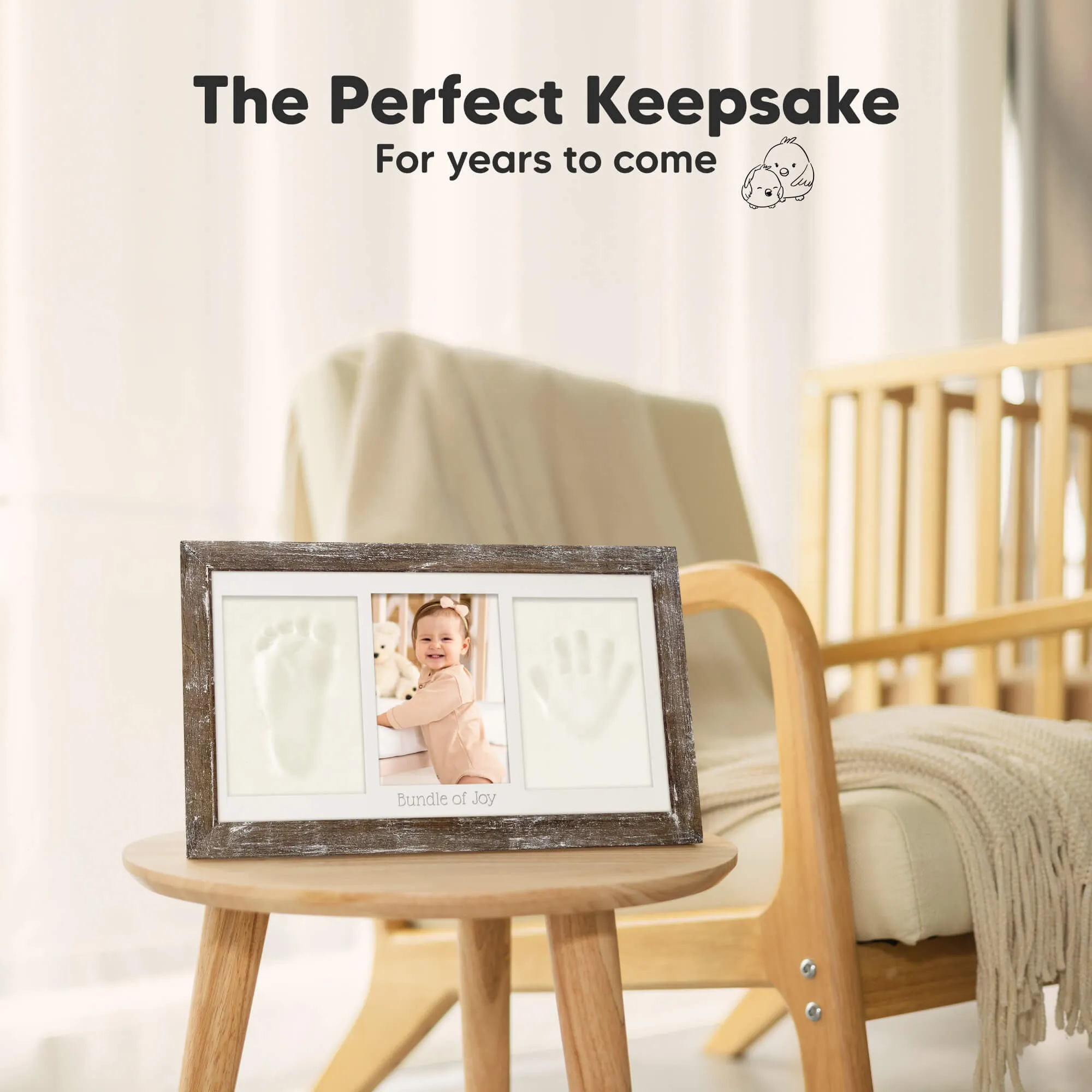 Baby Handprint & Footprint Keepsake Duo Frame (Barnwood)