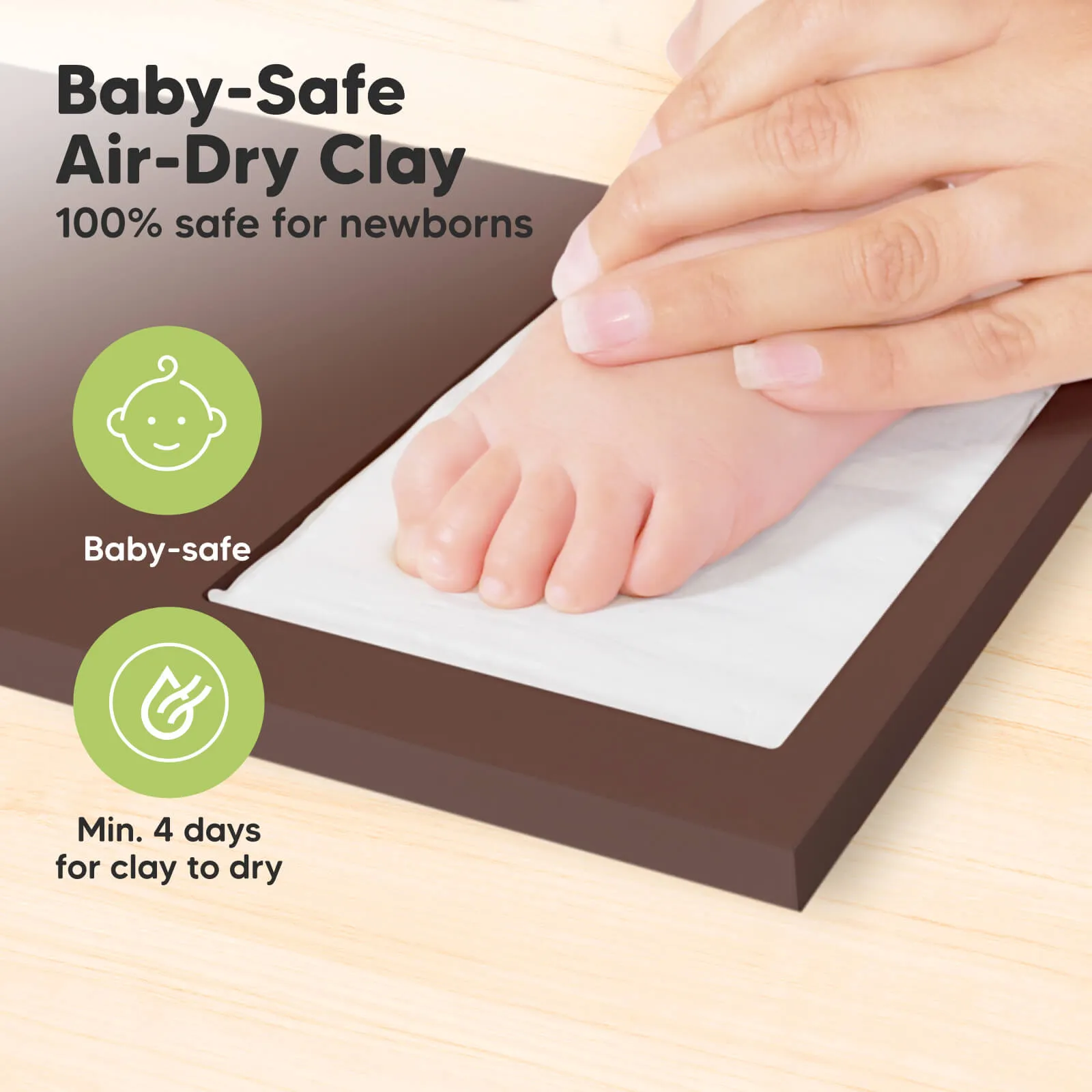 Baby Handprint & Footprint Keepsake Duo Frame (Cedar)