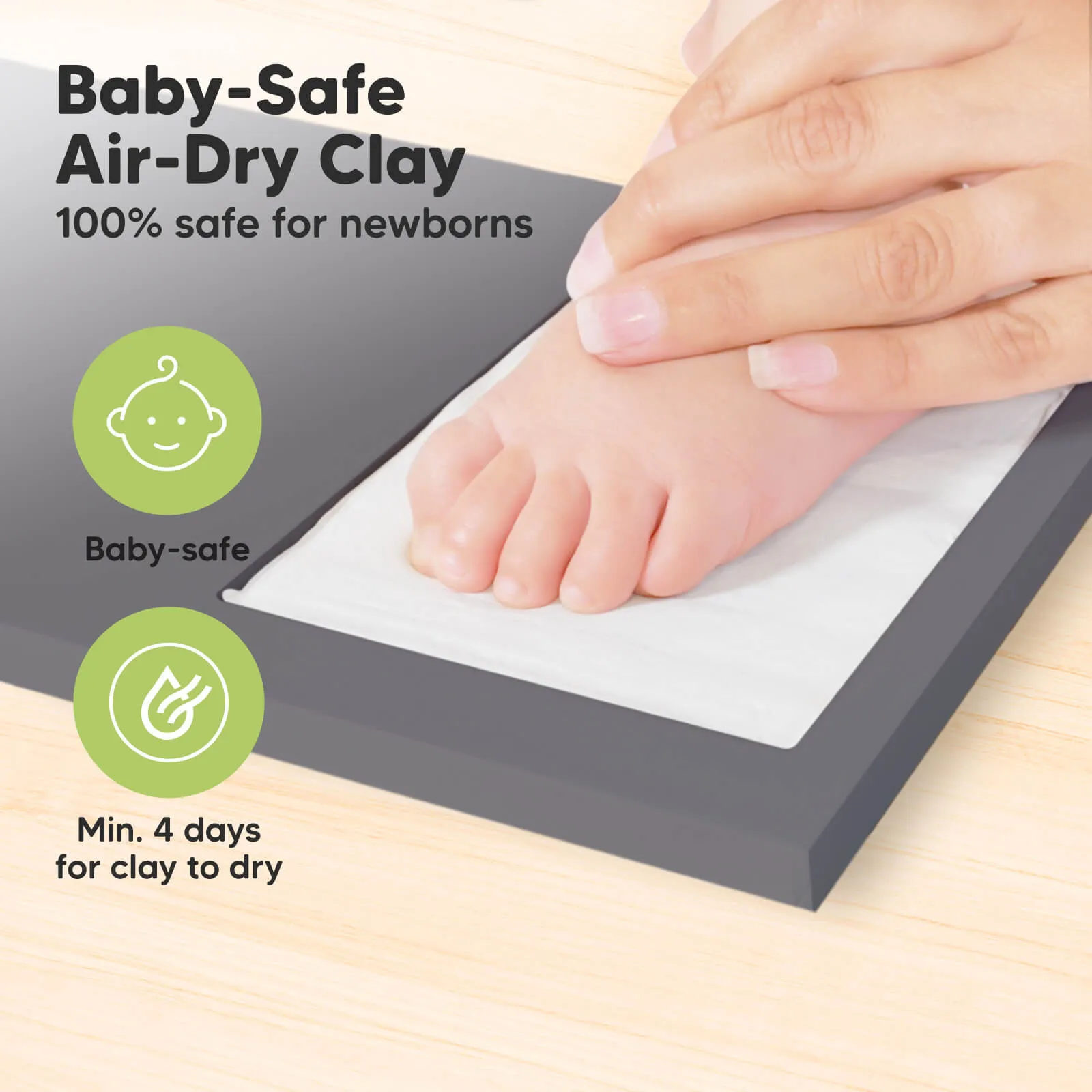 Baby Handprint & Footprint Keepsake Duo Frame (Gunmetal Gray)