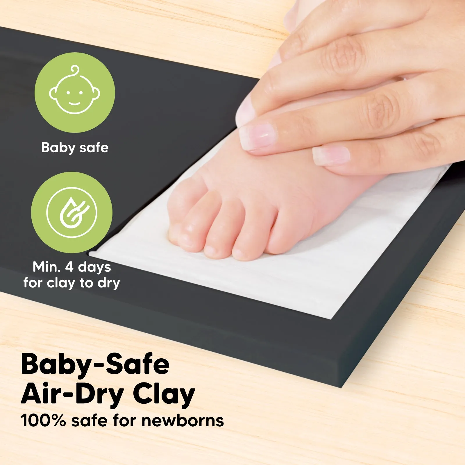 Baby Handprint & Footprint Keepsake Duo Frame (Onyx Black)