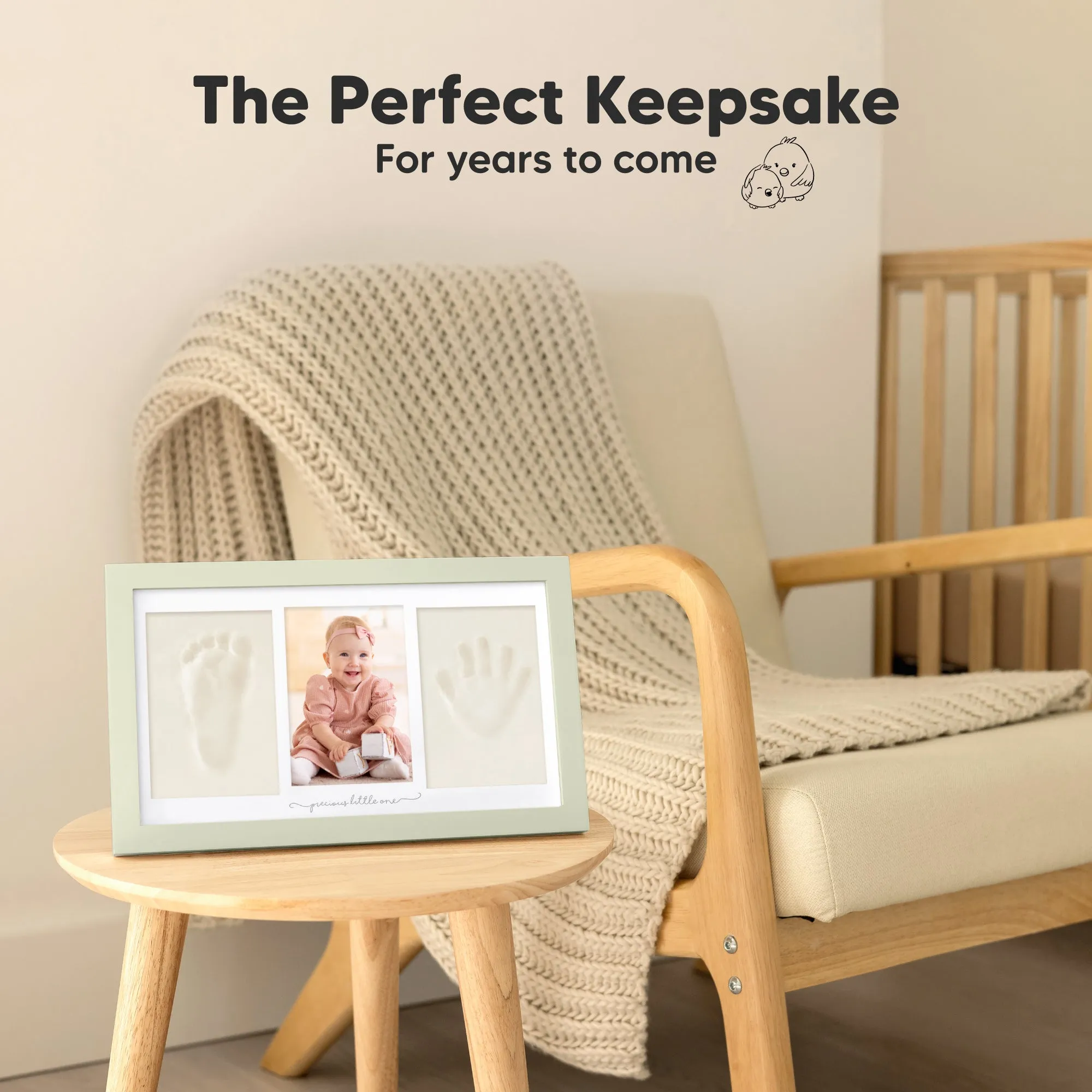 Baby Handprint & Footprint Keepsake Duo Frame (Sage)
