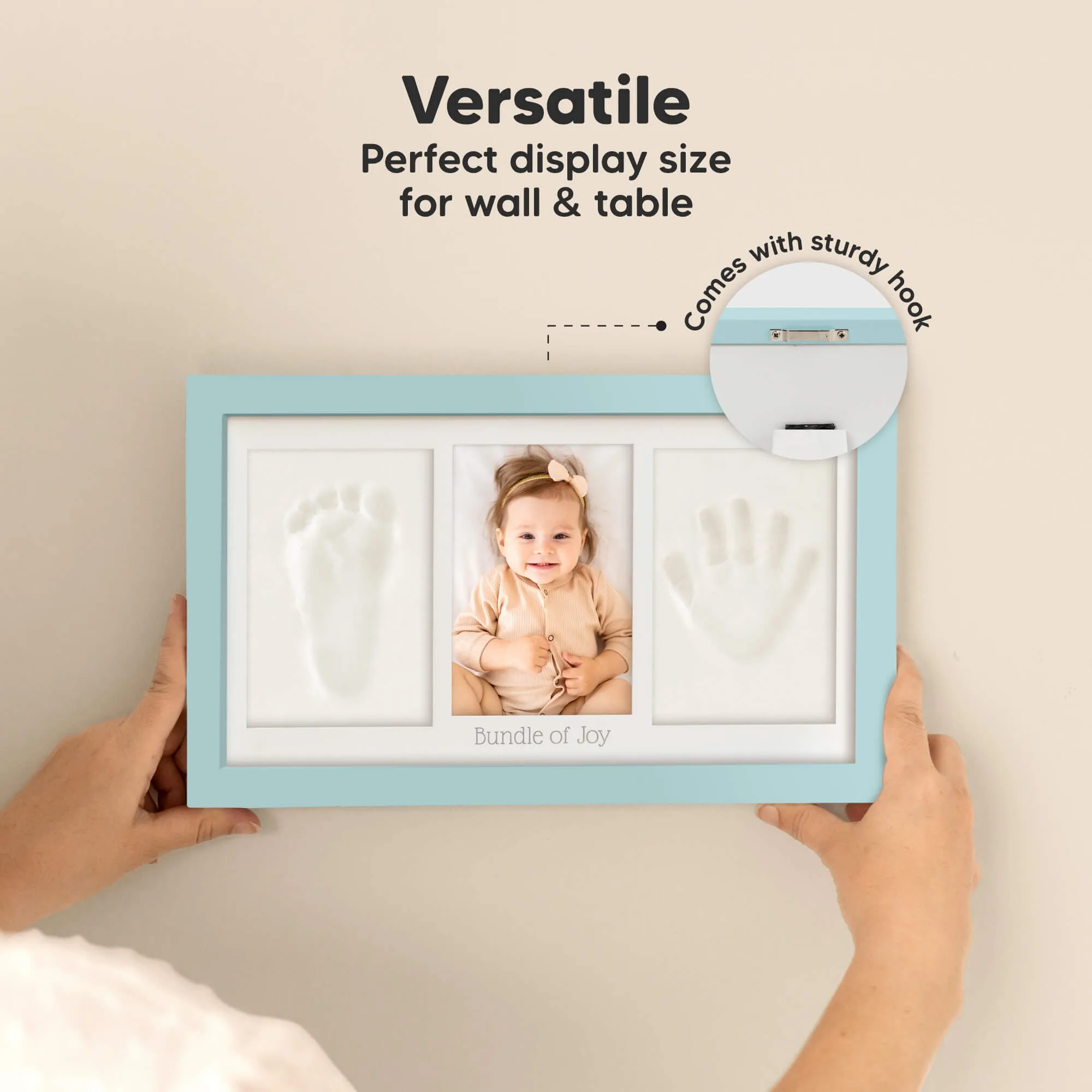 Baby Handprint & Footprint Keepsake Duo Frame (Sky Blue)