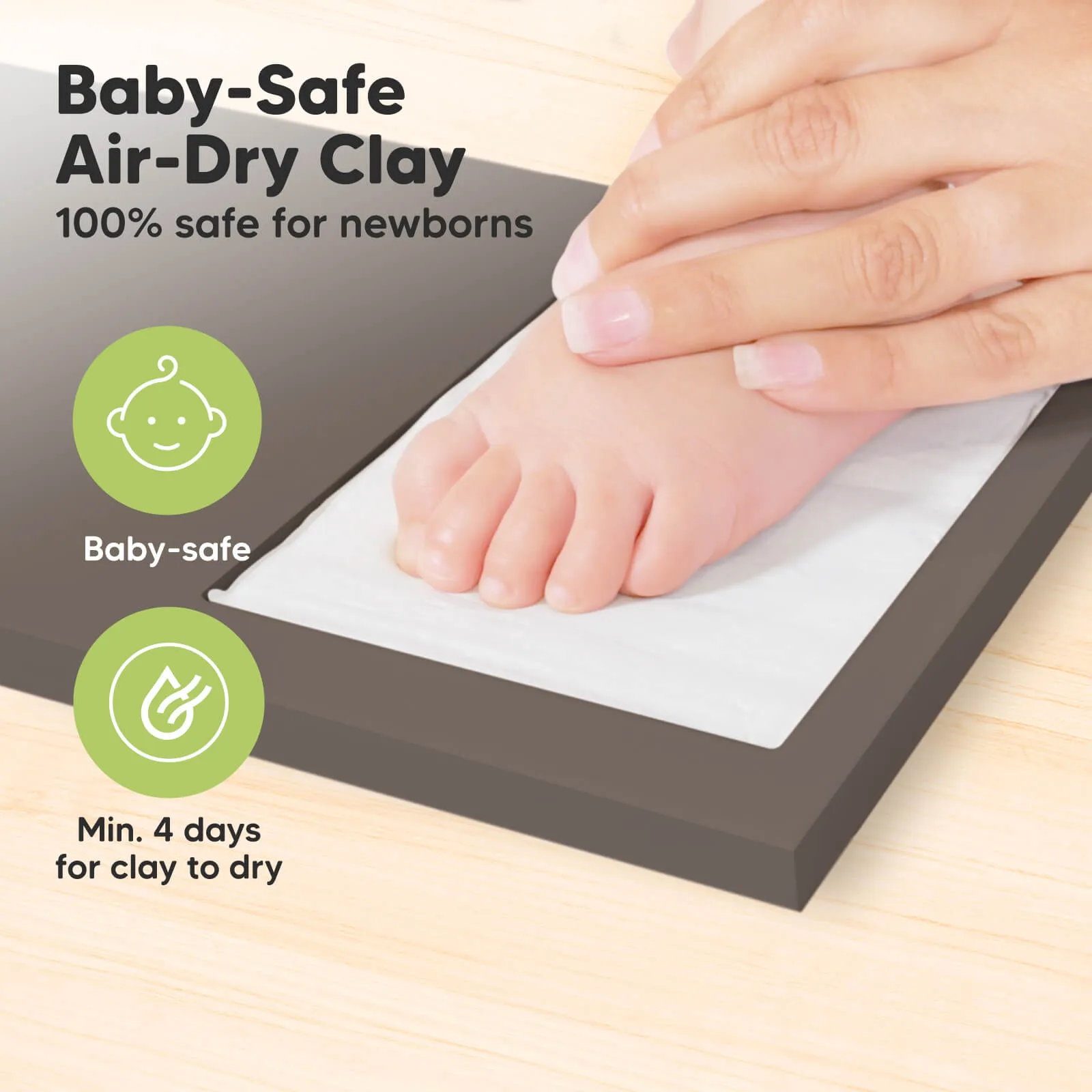 Baby Handprint & Footprint Keepsake Duo Frame (Taupe)