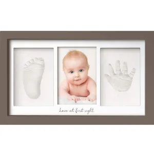 Baby Handprint & Footprint Keepsake Duo Frame (Taupe)