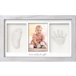 Baby Handprint & Footprint Keepsake Duo Frame (Vintage Gray)
