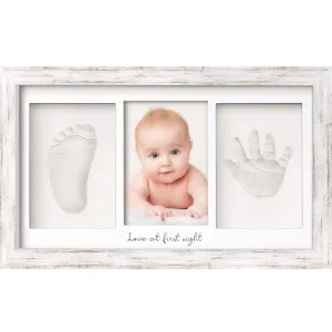 Baby Handprint & Footprint Keepsake Duo Frame (Vintage White)