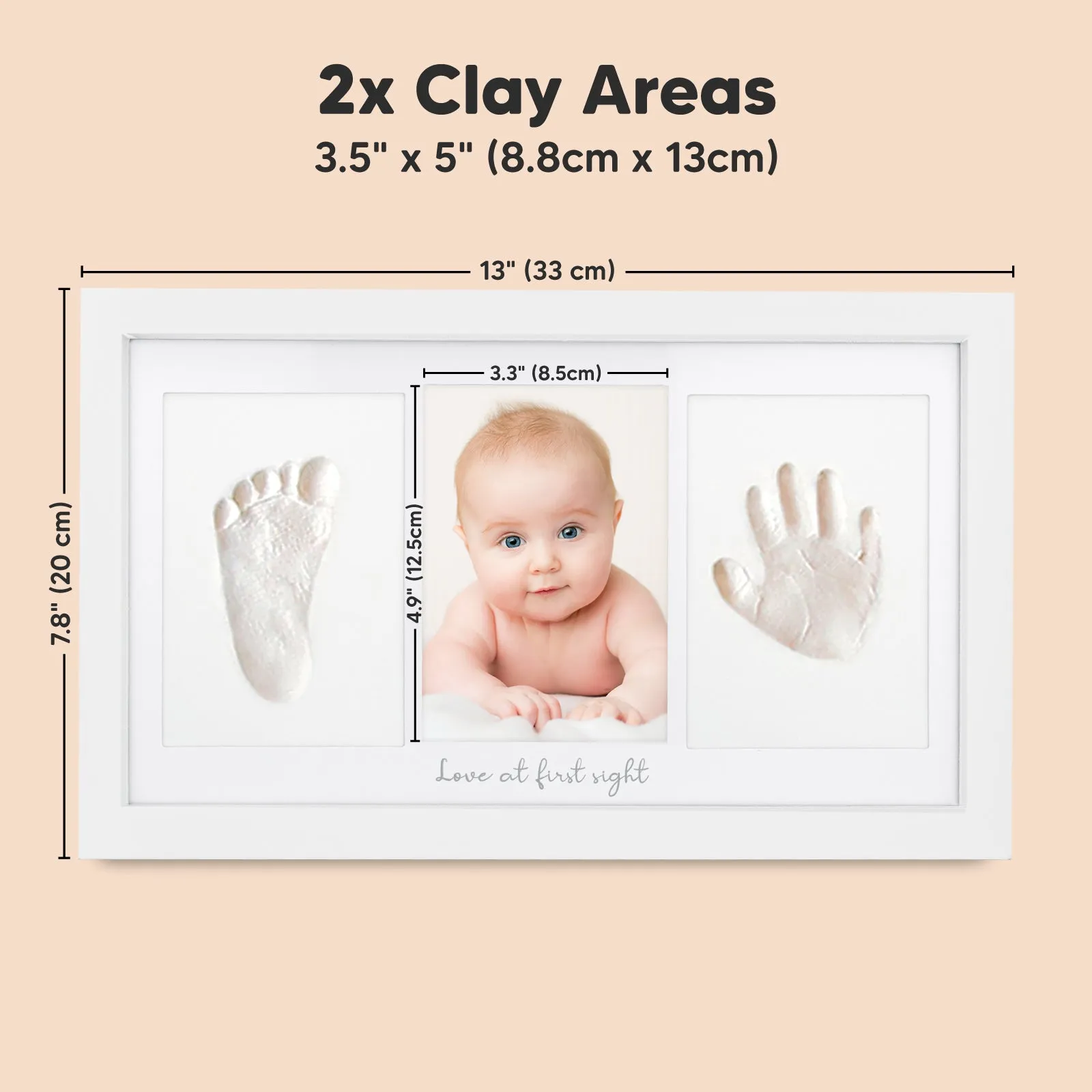 Baby Handprint & Footprint Keepsake Duo Frame