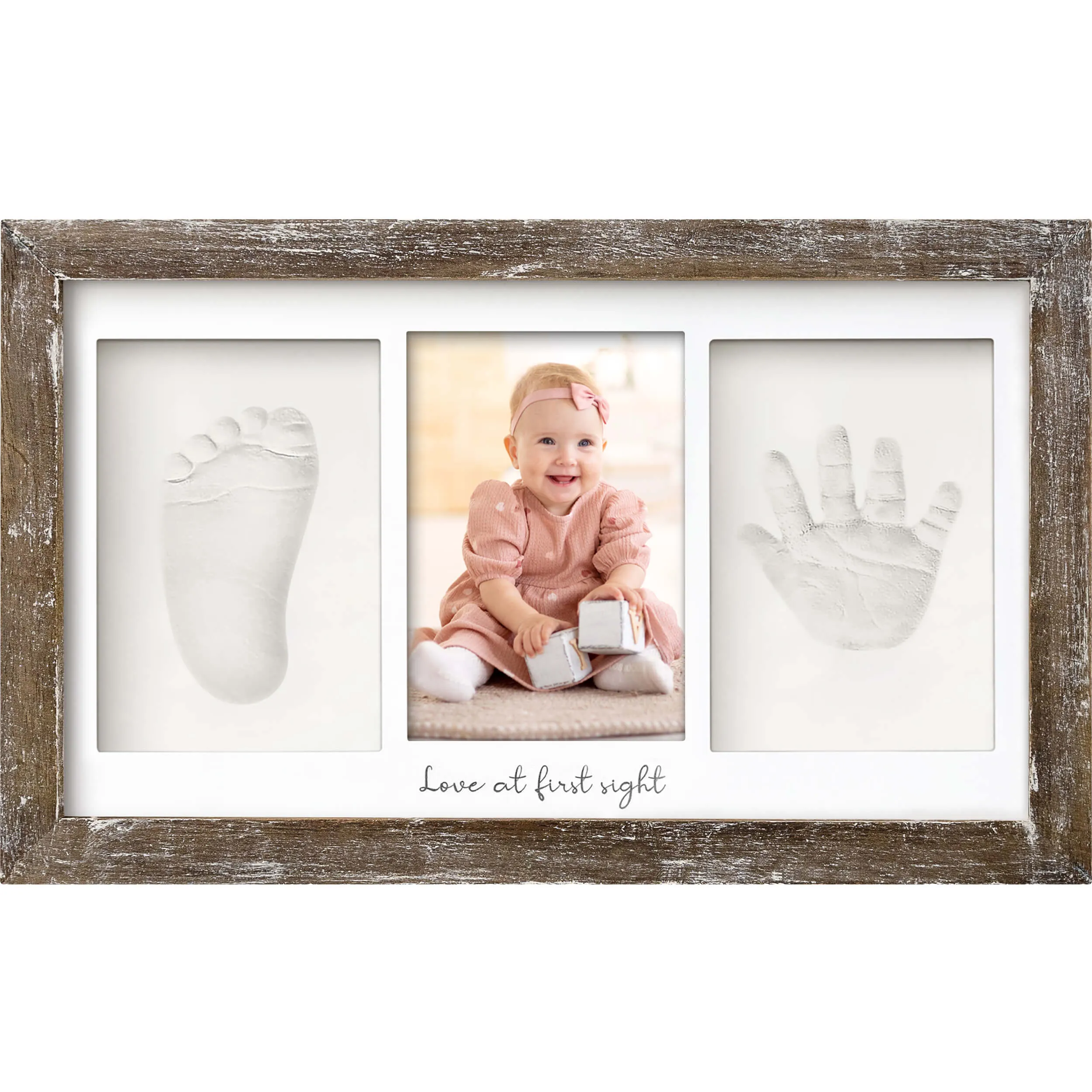 Baby Handprint & Footprint Keepsake Duo Frame