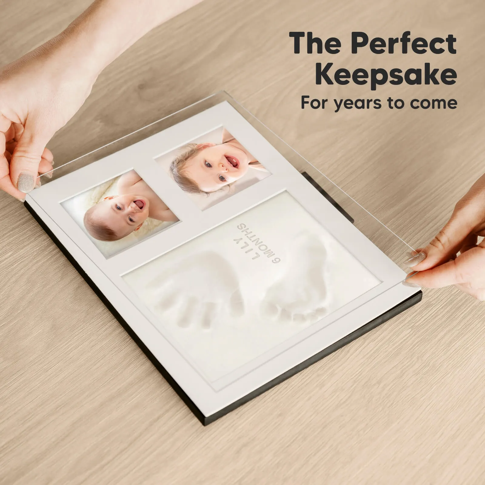 Baby Handprint & Footprint Keepsake Solo Frame (Onyx Black)