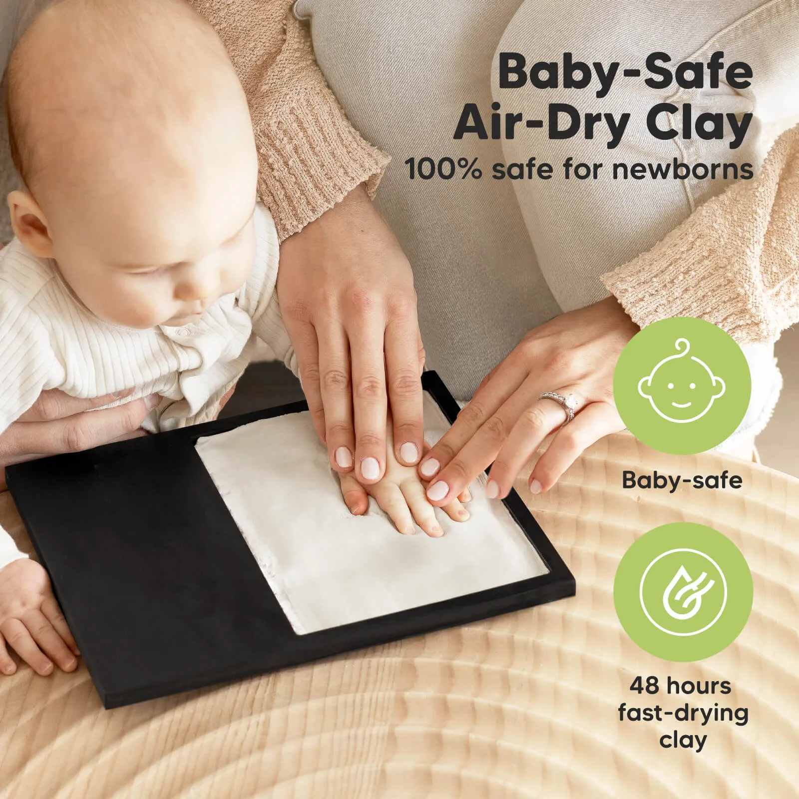 Baby Handprint & Footprint Keepsake Solo Frame (Onyx Black)