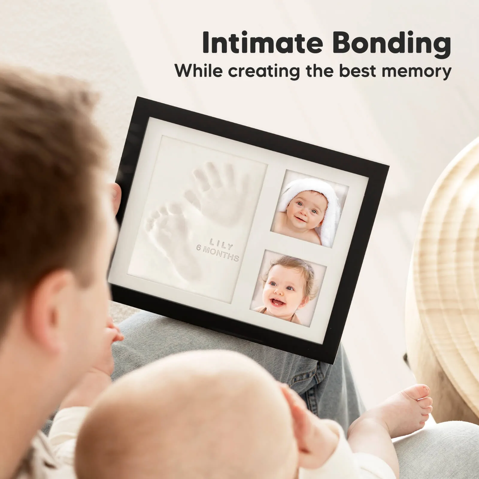 Baby Handprint & Footprint Keepsake Solo Frame (Onyx Black)
