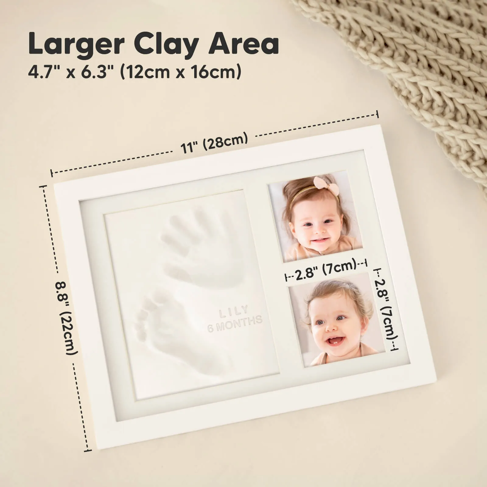 Baby Handprint & Footprint Keepsake Solo Frame