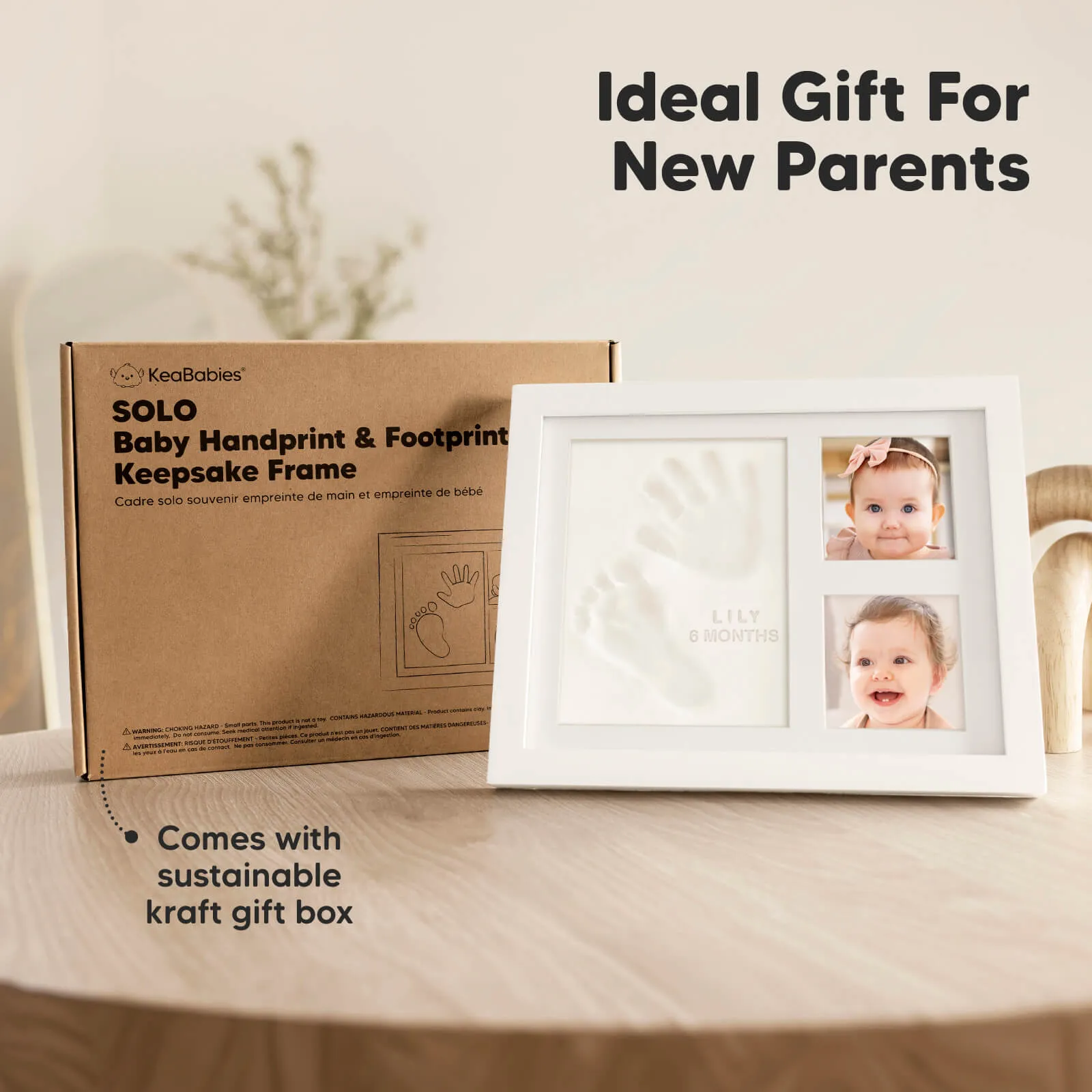 Baby Handprint & Footprint Keepsake Solo Frame