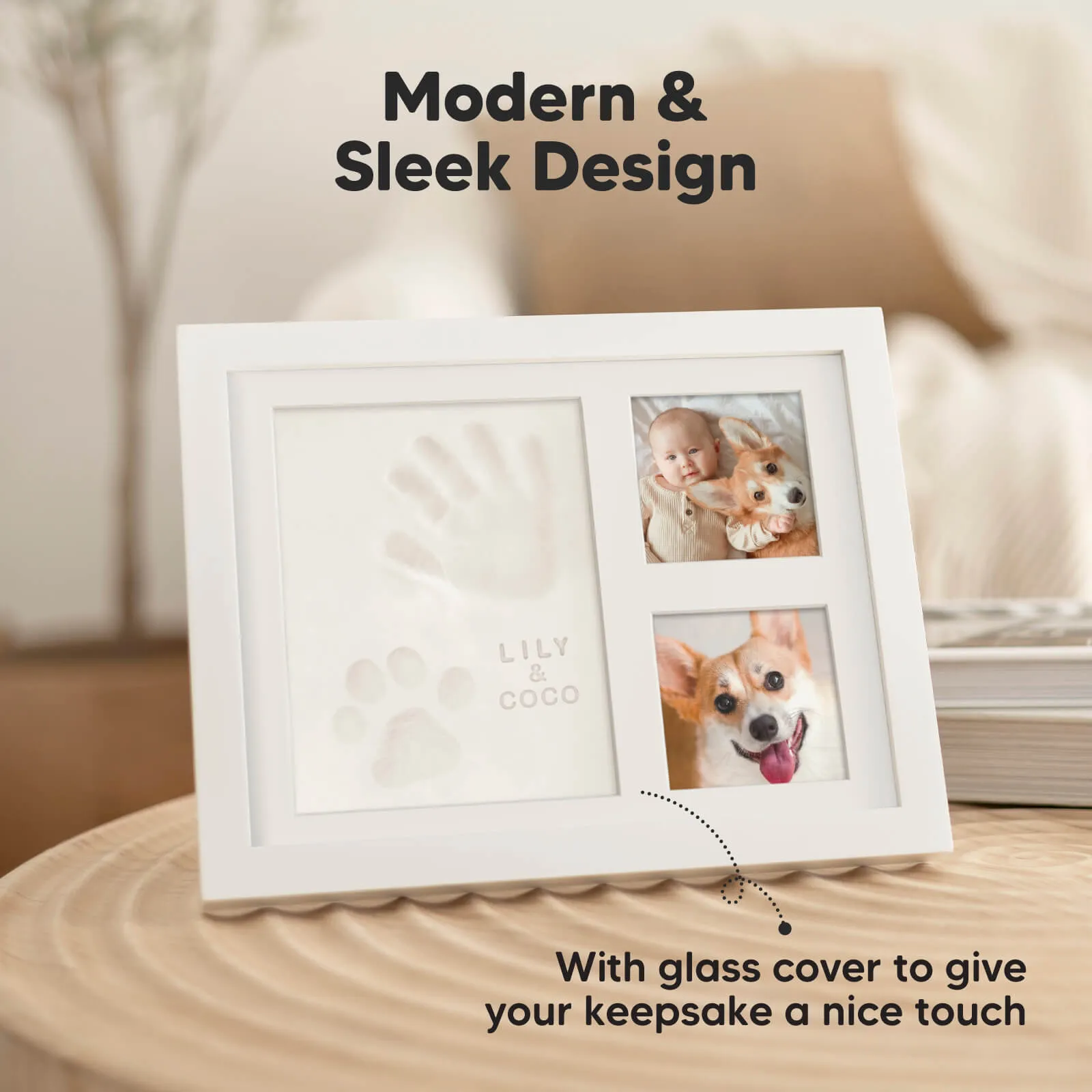 Baby Handprint & Footprint Keepsake Solo Frame