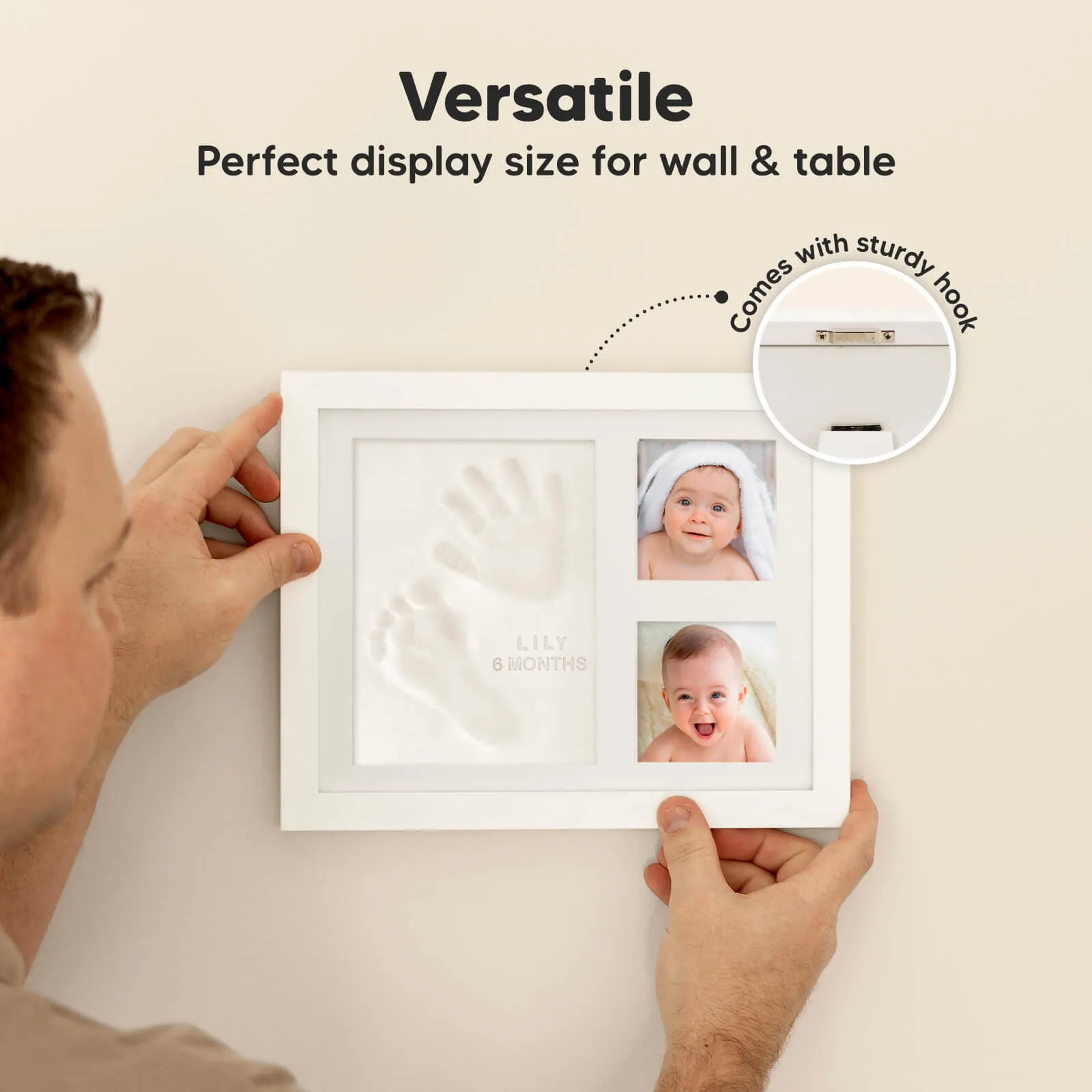 Baby Handprint & Footprint Keepsake Solo Frame
