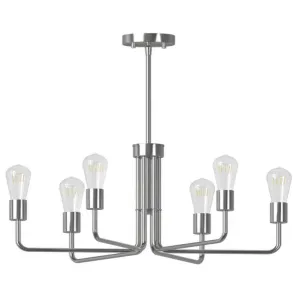 Better Homes & Gardens BHF379562031678 6 Lights Chandelier - Bulb Not Included, Satin Nickel