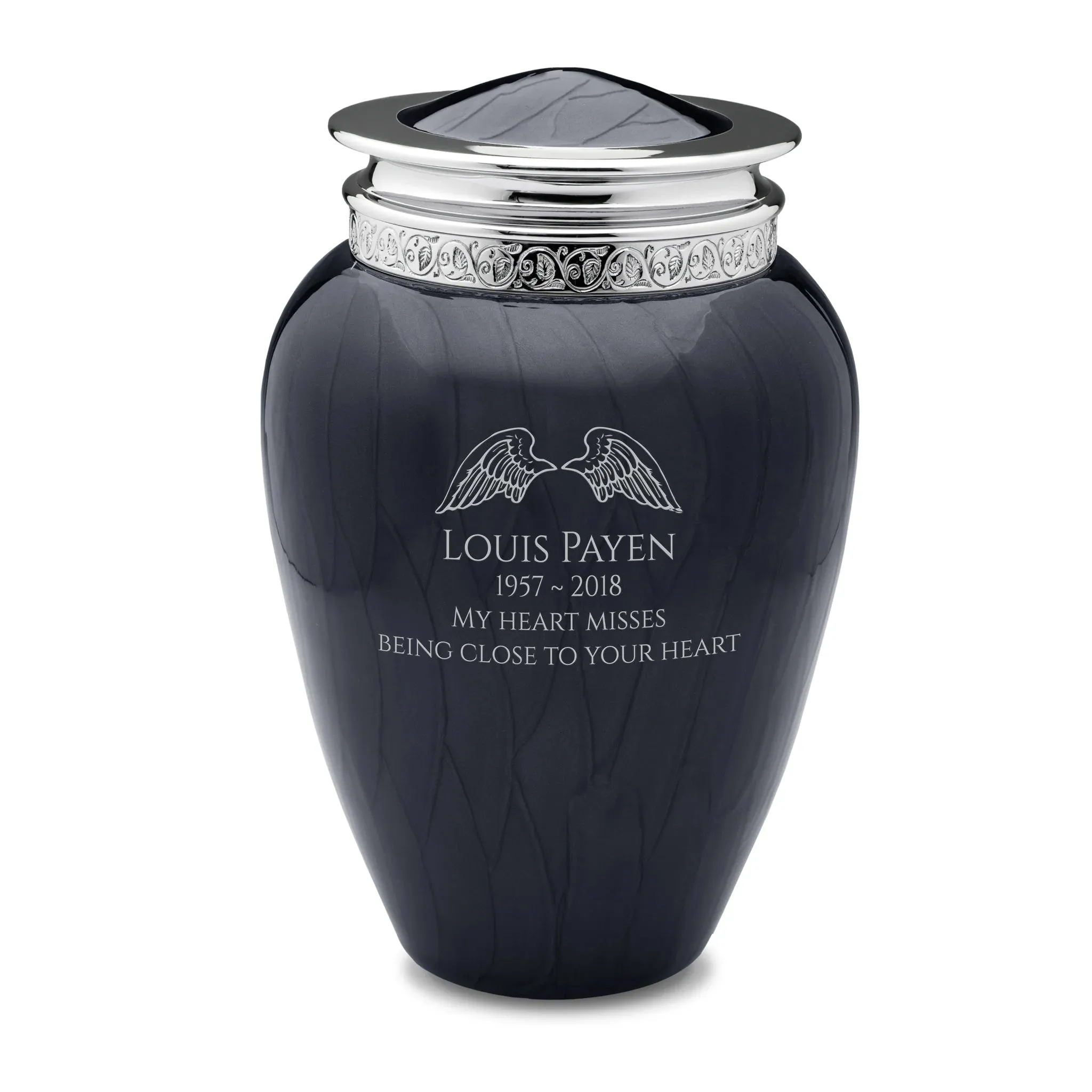 Blessing Brass Cremation Urn in Midnight Black