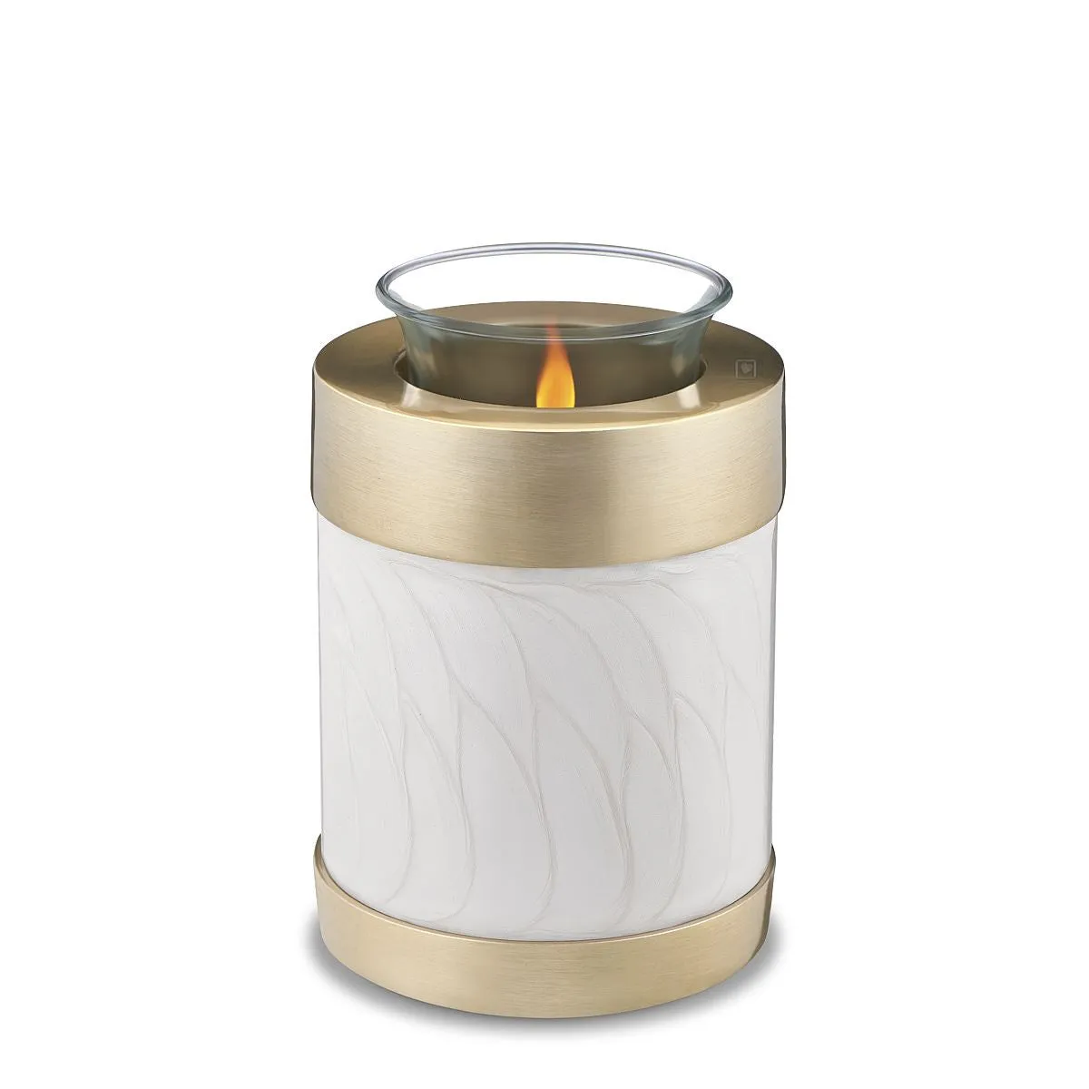 Blessing Brass Cremation Urn in Pearl White