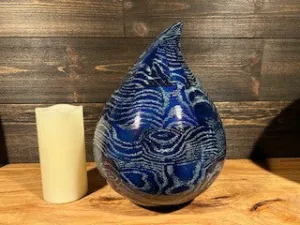 Blue Tear Drop Urn