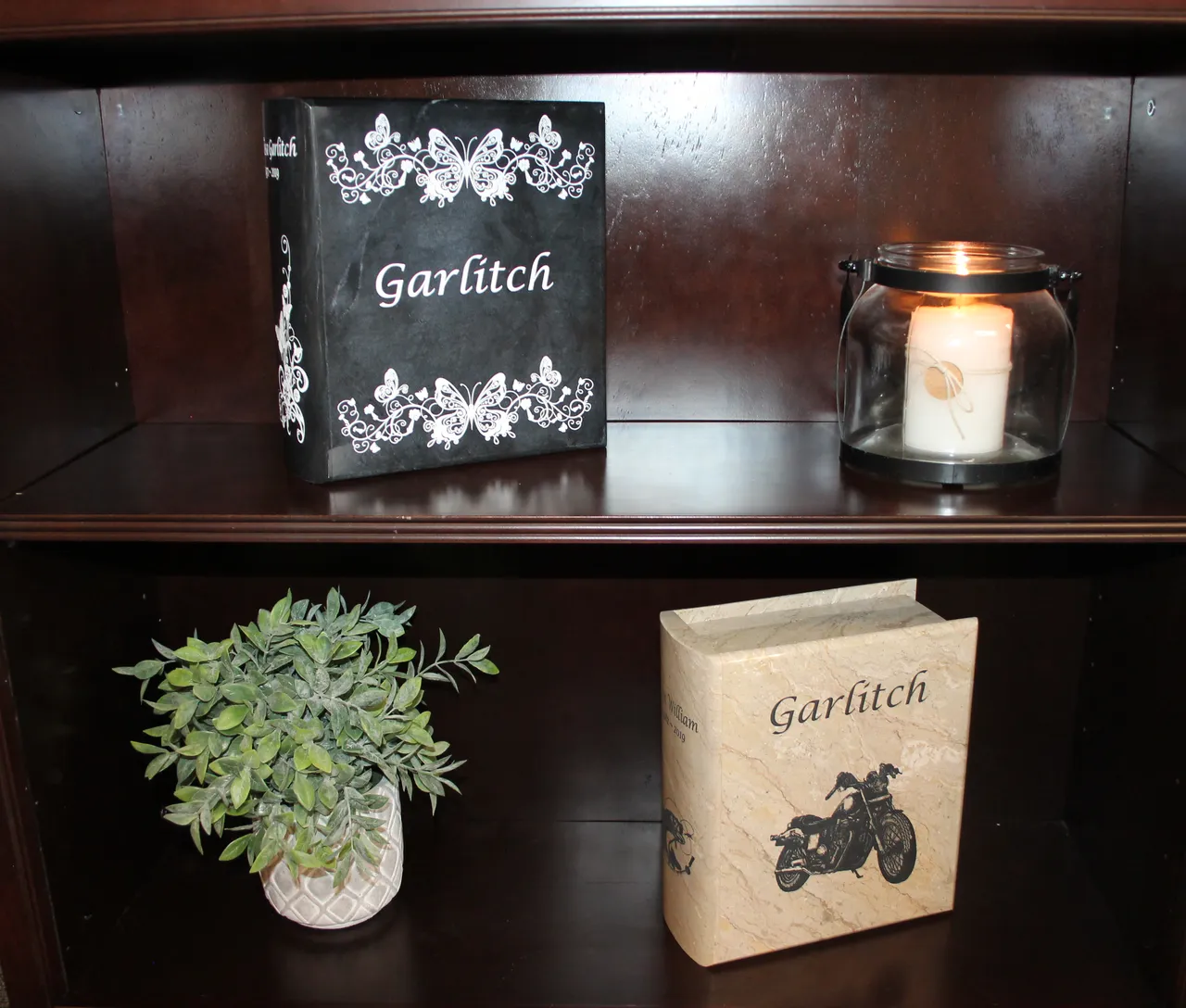 Book Urn in Cameo Marble