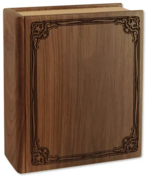 Book Wood Inlay Cremation Urn Personalized