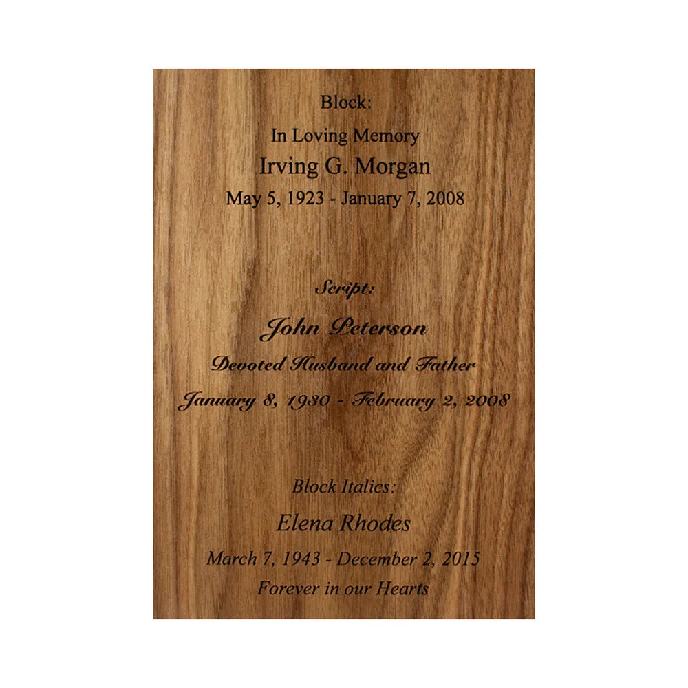 Boston II Solid Wooden Companion Cremation Urn Made in the USA