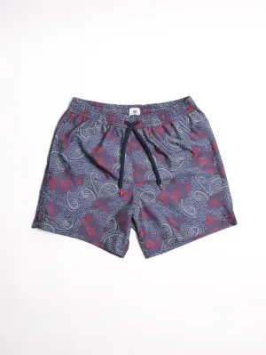 BOXER FLOWER INDIGO Blue Navy / Burgundy