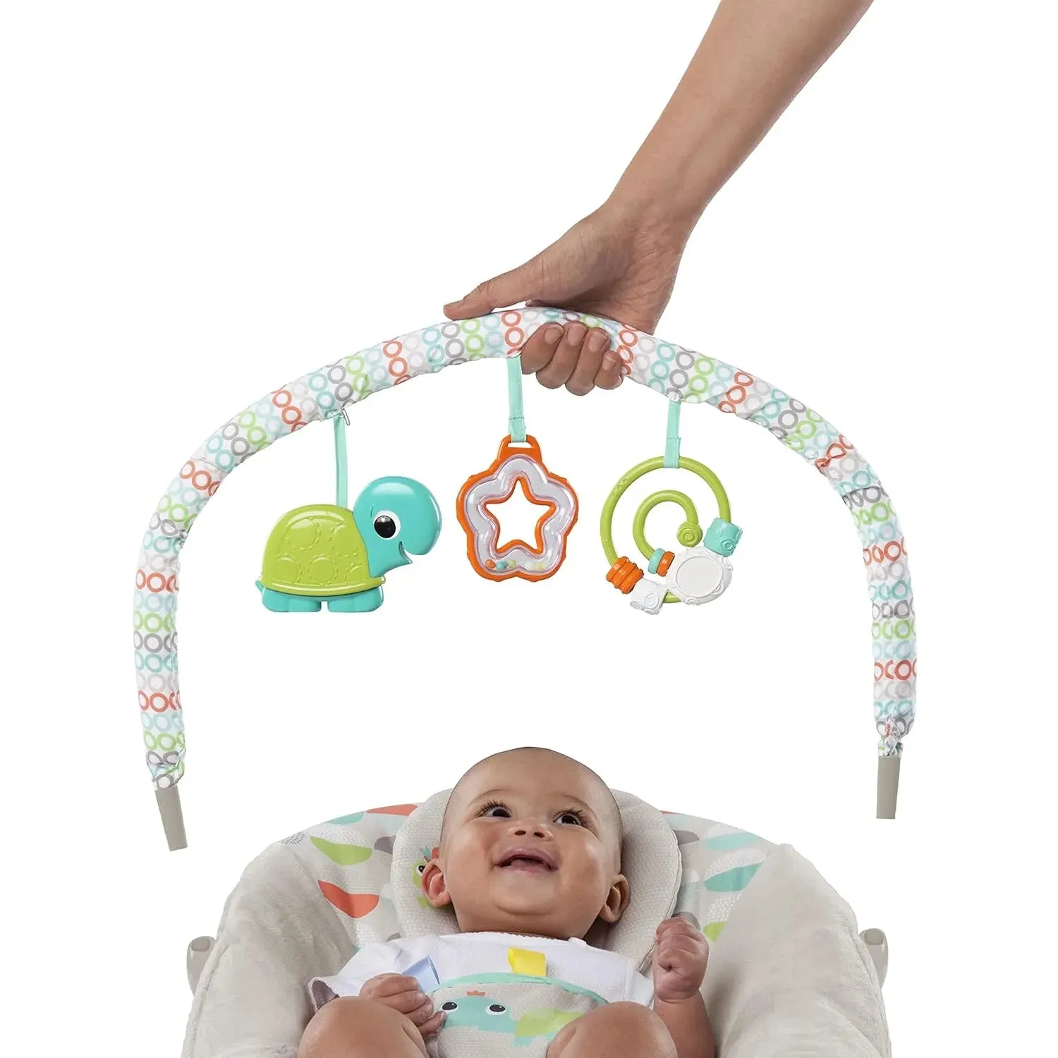 Bright Starts Baby Bouncer Soothing Vibrations Infant Seat  (Happy Safari)