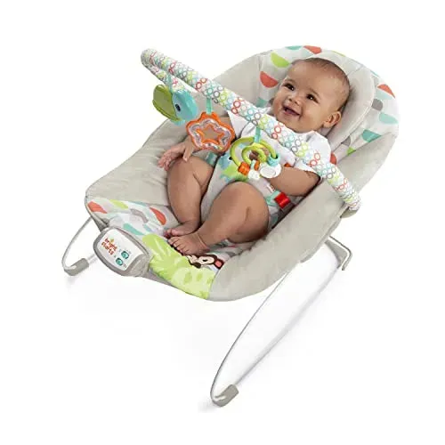 Bright Starts Baby Bouncer Soothing Vibrations Infant Seat  (Happy Safari)
