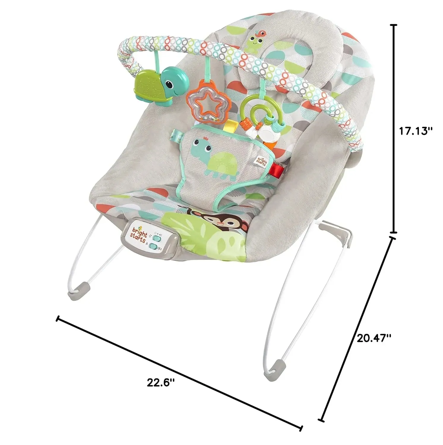 Bright Starts Baby Bouncer Soothing Vibrations Infant Seat  (Happy Safari)