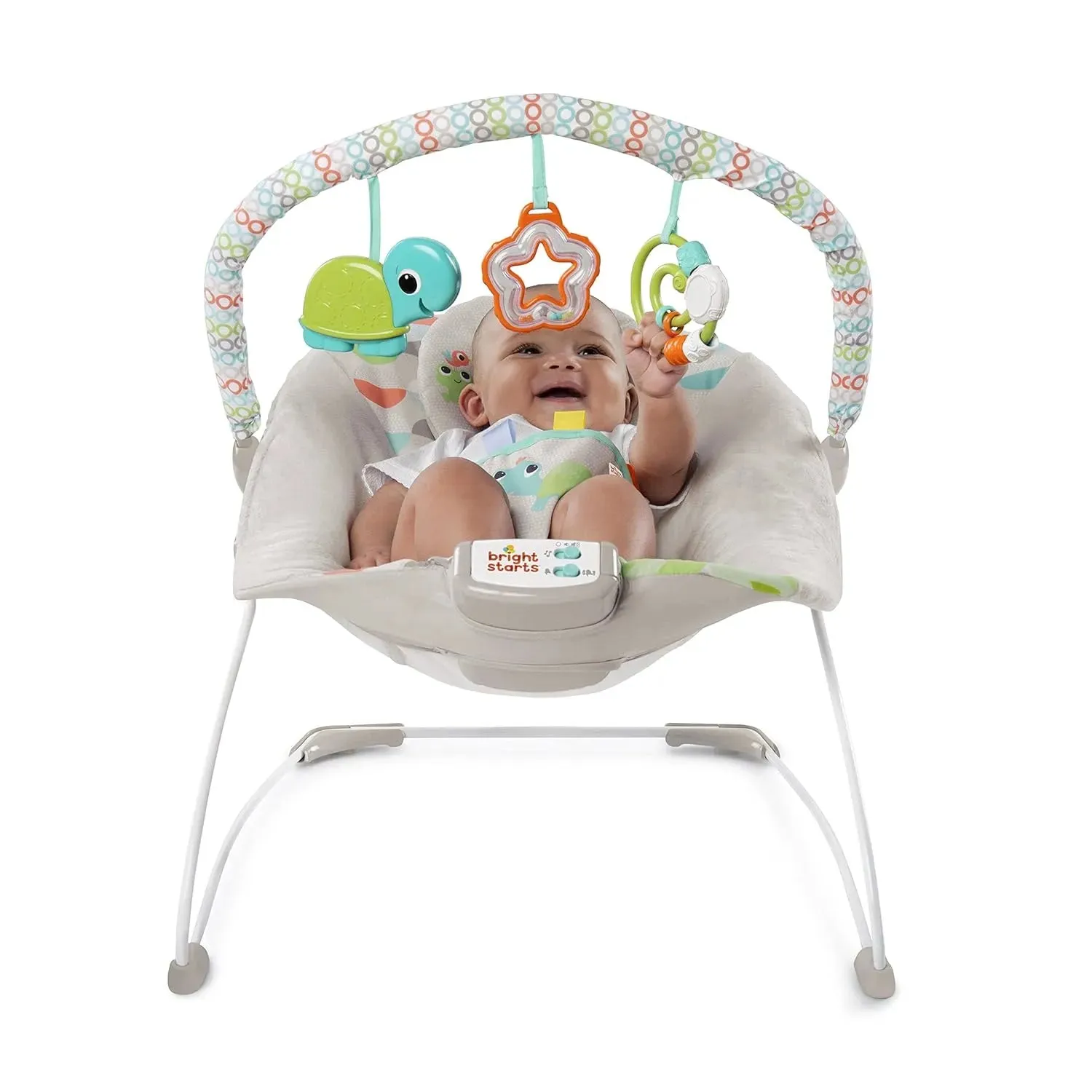 Bright Starts Baby Bouncer Soothing Vibrations Infant Seat  (Happy Safari)