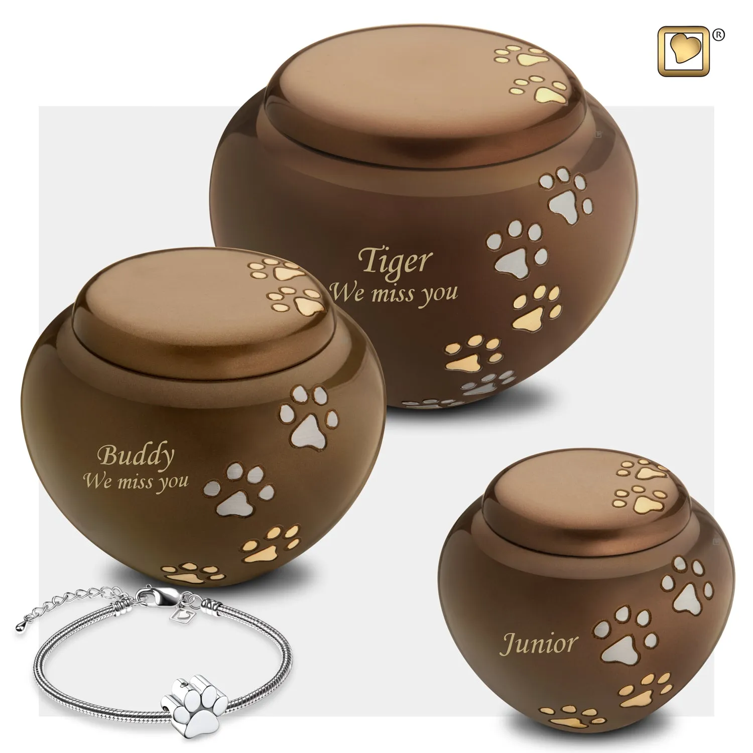 Bronze Cuddle Large Pet Cremation Urn