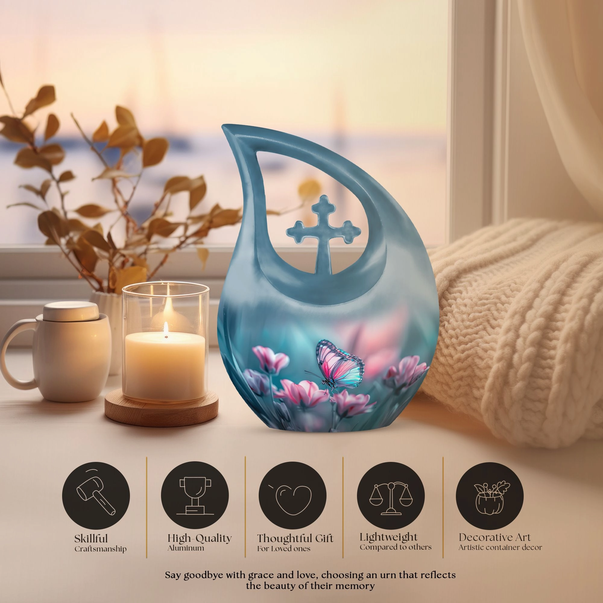 Butterfly Memorial Urn: Beautiful Urn For Mom Ashes