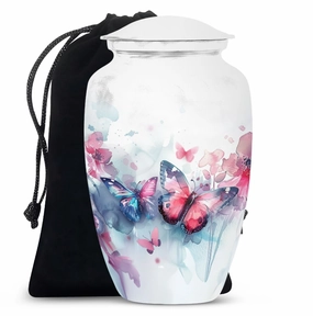 Butterfly Motif Burial Medium Cremation Urn