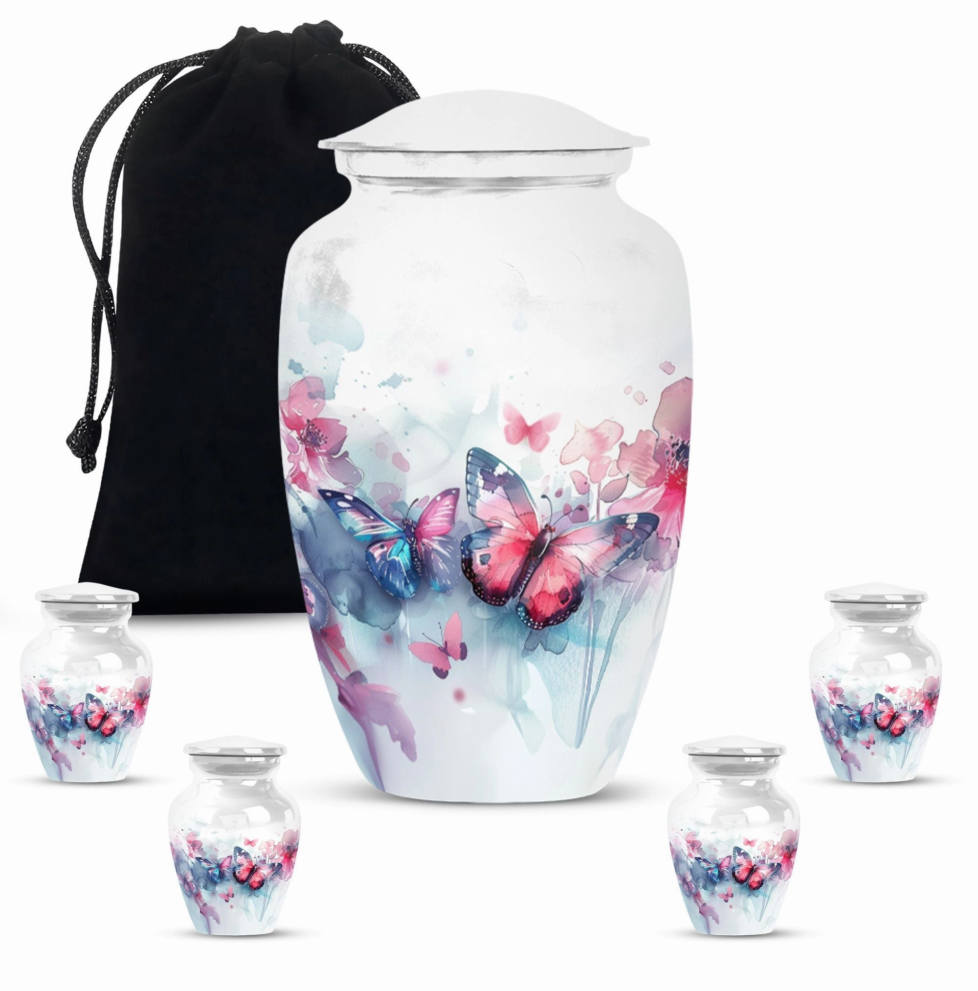 Butterfly Motif Burial Medium Cremation Urn