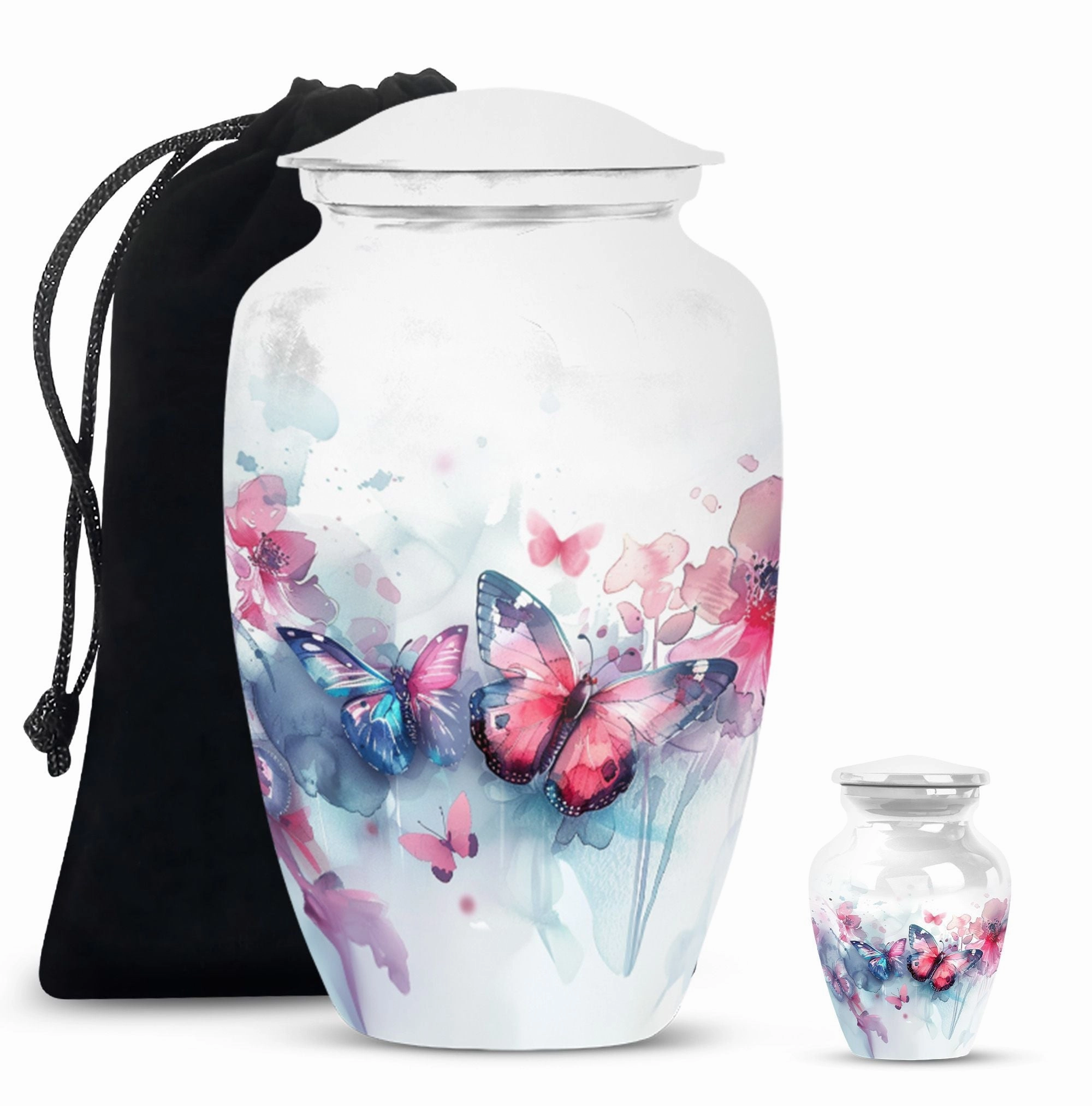 Butterfly Motif Burial Medium Cremation Urn