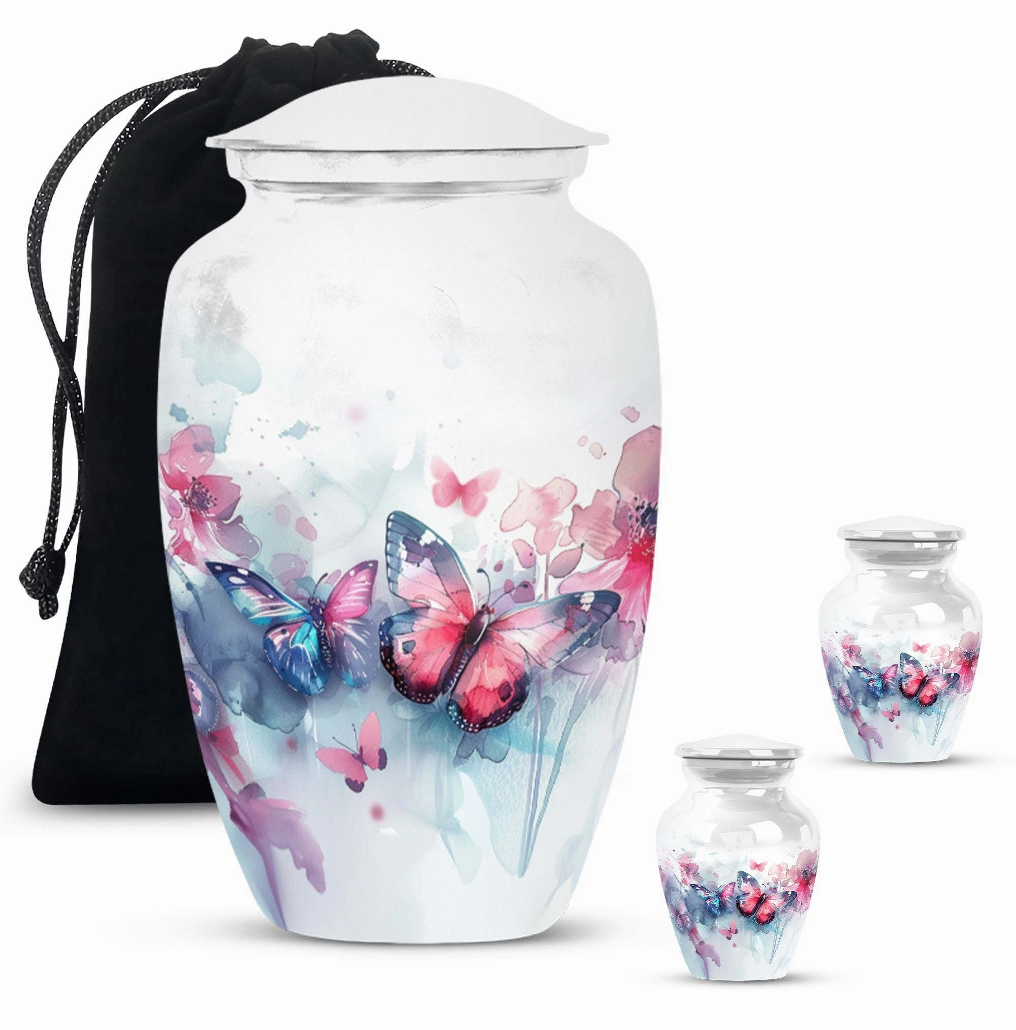 Butterfly Motif Burial Medium Cremation Urn