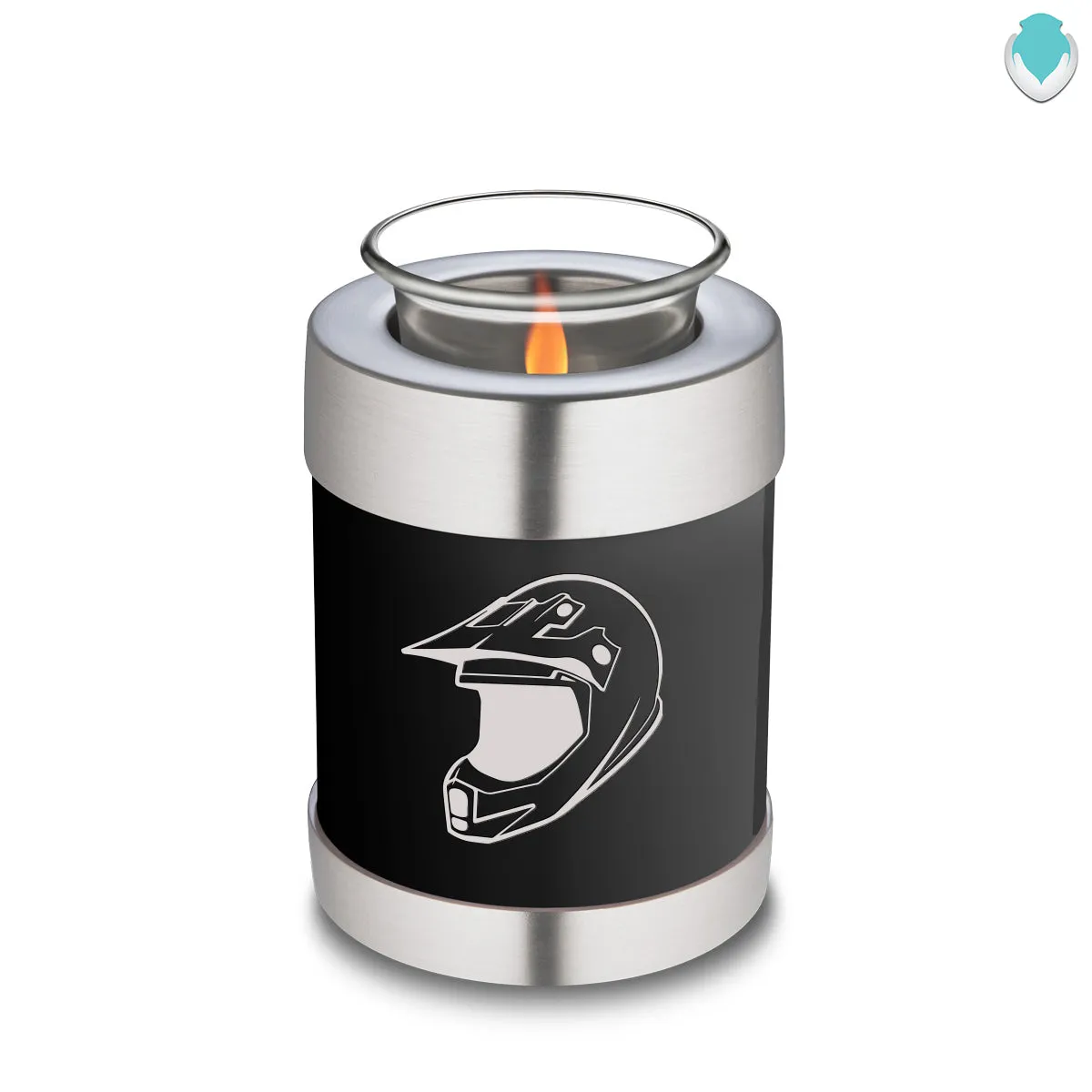 Candle Holder Embrace Black Dirt Bike Cremation Urn