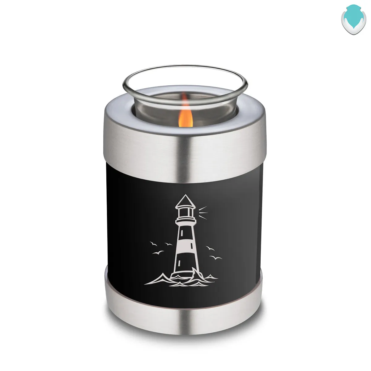 Candle Holder Embrace Black Lighthouse Cremation Urn