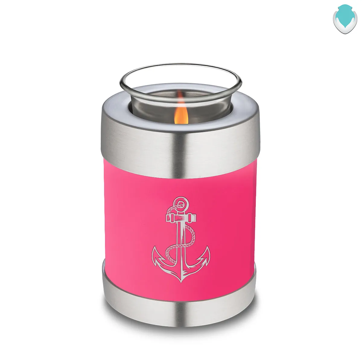 Candle Holder Embrace Bright Pink Anchor Cremation Urn